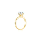 Éclat Classic Round Solitaire Plain Ring (6 Prong) YG (Side) -Éclat by Oui
