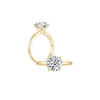 Éclat Classic Round Solitaire Plain Ring (4 Prong) YG (Both) - Éclat by Oui