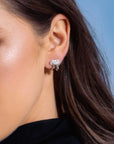 KNOT Alone® Double Pave Earrings (Model) - Eclat by Oui