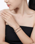 Fluted Bangle (Rose Gold) with Pave Stones (Model) - Eclat by Oui