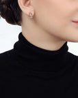 Fluted Earrings Rose Gold with Pave Stones Mini (Model) - Eclat by Oui