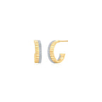 Fluted Pave Earrings (Yellow Gold) - Eclat by Oui