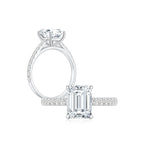 Freya Emerald Solitaire Pave Ring WG (Both) - Eclat by Oui