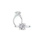 Freya Round Solitaire Plain Ring (4 Prong) Both - Eclat by Oui