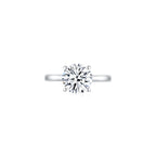 Freya Round Solitaire Plain Ring (4 Prong) Front - Eclat by Oui