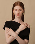 Fluted Bangle (White Gold) with Pave Stones (Model) - Eclat by Oui