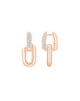 HeartWear Pave Link Earrings RG (Front) - Eclat by Oui