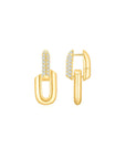 HeartWear Pave Link Earrings YG (Front) - Eclat by Oui