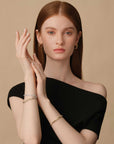 Fluted Pave Bangle (Yellow Gold) (Model) - Eclat by Oui