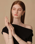 Fluted Pave Bangle (Yellow Gold) - Eclat by Oui