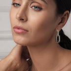 HeartWear® Pave Link Earrings (Model) - Éclat by Oui