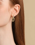 HeartWear® Pave Link Earrings (YG) (Model) - Eclat by Oui