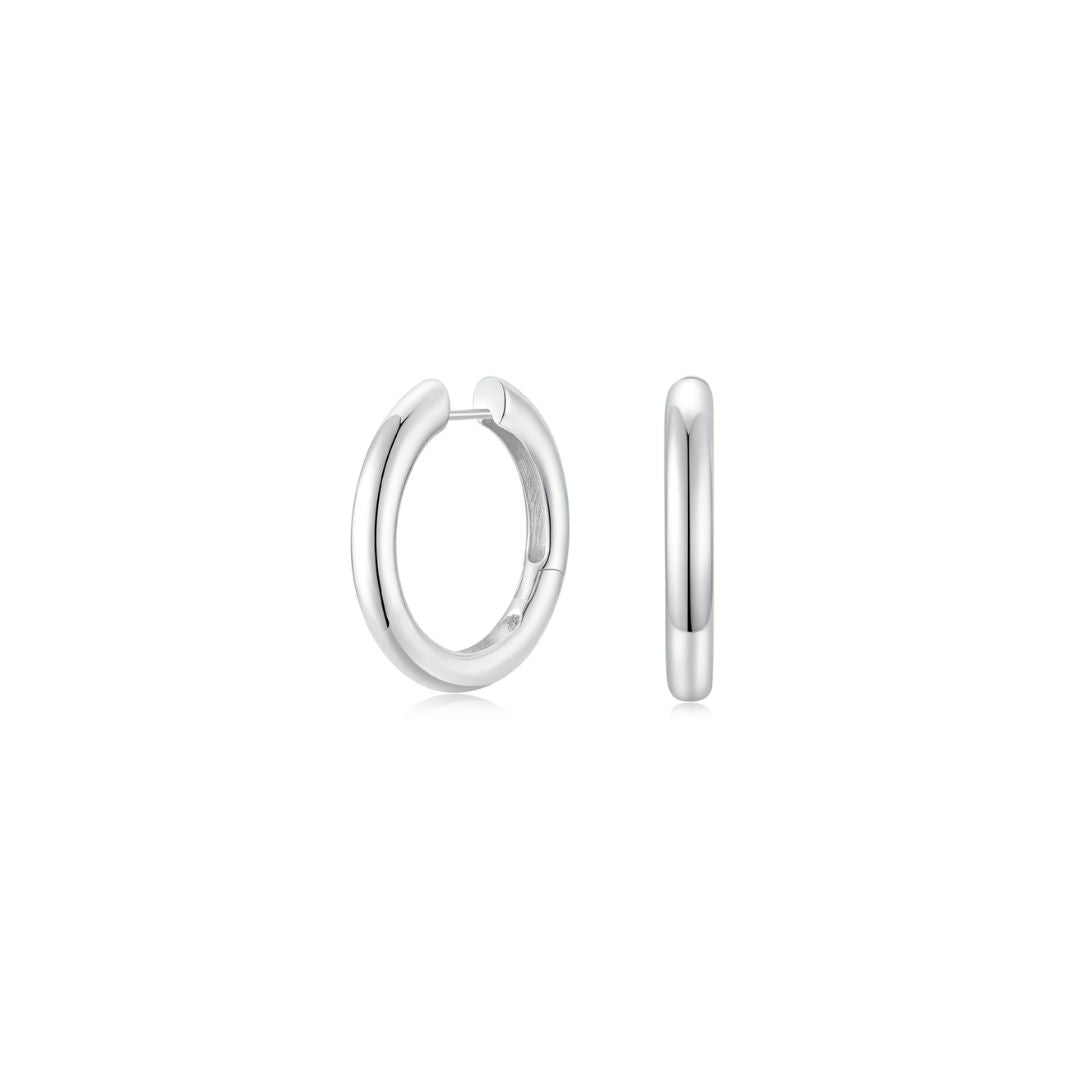 Gold Hooped Earrings 30mm WG - Eclat by Oui