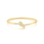 KNOT Alone® Pave Bangle (Yellow Gold) - Eclat by Oui
