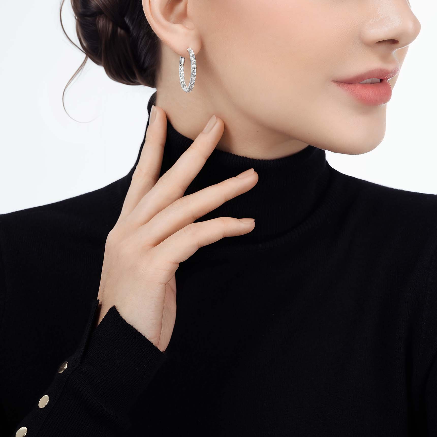 Lily Hoop Earrings 25mm (Model) - Eclat by Oui