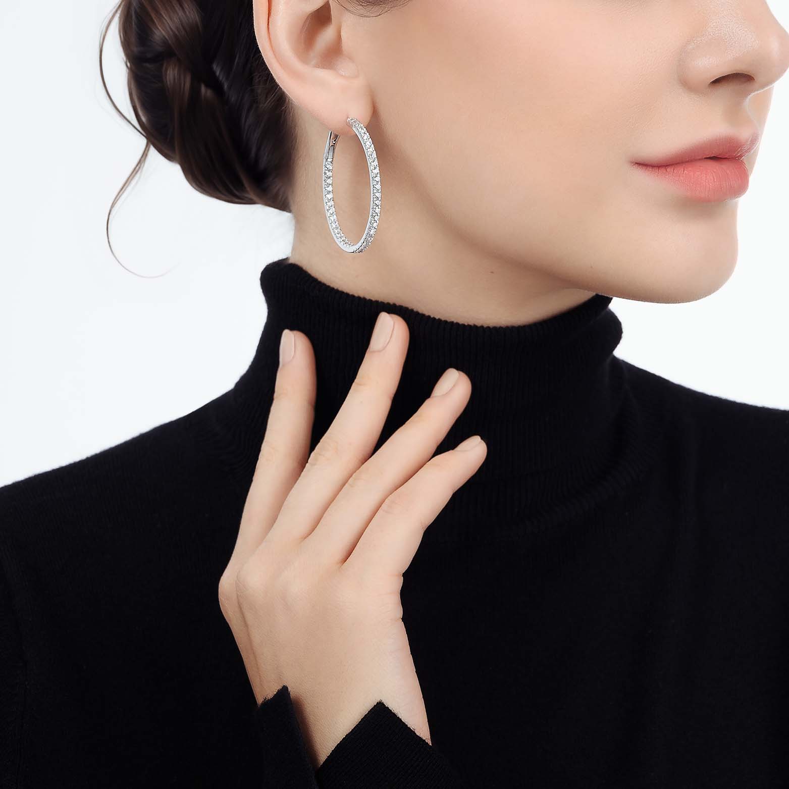 Lily Hoop Earrings 45mm (Model) - Eclat by Oui