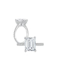 Maya Emerald Solitaire Pave Ring Both - Eclat by Oui