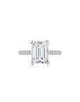 Maya Emerald Solitaire Pave Ring Front - Eclat by Oui