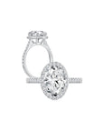 Maya Oval Halo Pave Ring (Both) - Eclat by Oui