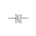 Maya Radiant Solitaire Pave Ring WG (Front) - Eclat by Oui