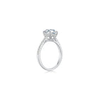 Maya Round Solitaire Pave Ring (4 Prong) Side - Eclat by Oui