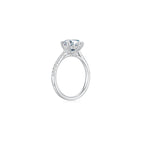 Maya Round Solitaire Pave Ring (6 Prong) Side - Eclat by Oui
