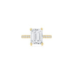 Maya Emerald Solitaire Pave Ring YG (Front) - Éclat by Oui