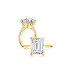Maya Emerald Solitaire Plain Ring YG (Both) -Éclat by Oui