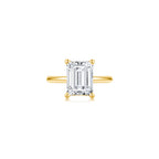 Maya Emerald Solitaire Plain Ring YG (Front) -Éclat by Oui