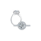 Maya Round Halo Pave Ring WG (Both) - Éclat by Oui