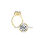 Maya Round Halo Pave Ring YG (Both) - Éclat by Oui