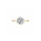 Maya Round Solitaire Plain Ring (6 Prong) YG (Front) - Éclat by Oui