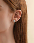 Mia Heart Halo Ear Studs 1CT (Model) - Eclat by Oui