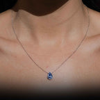 Moon Mist Pear Halo Necklace 1CT (Model 2) - Eclat by Oui