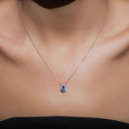 Moon Mist Pear Halo Necklace 2CT (Model 1) - Eclat by Oui