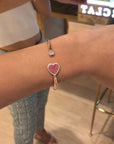 My Heart Rhodonite Bangle Halo (White Gold)