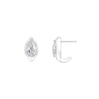 Pear Bezel Moissanite Ear Studs