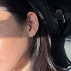 Pear Bezel Moissanite Ear Studs (Model) - Éclat by Oui