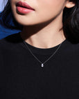 Pear Solitaire Necklace 1CT (Model) - Eclat by Oui