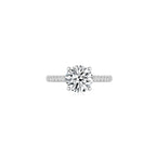 Promise Round Solitaire Pave Ring (4 Prong) Front - Eclat by Oui