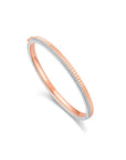 Fluted Bangle (Rose Gold) with Pave Stones - Eclat by Oui