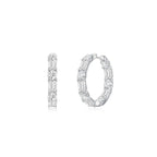 Round and Emerald Hoop Earrings - Eclat by Oui