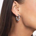 Round and Emerald Hoop Earrings (Model) -Eclat by Oui