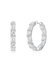 Round and Emerald Hoop Earrings - Eclat by Oui