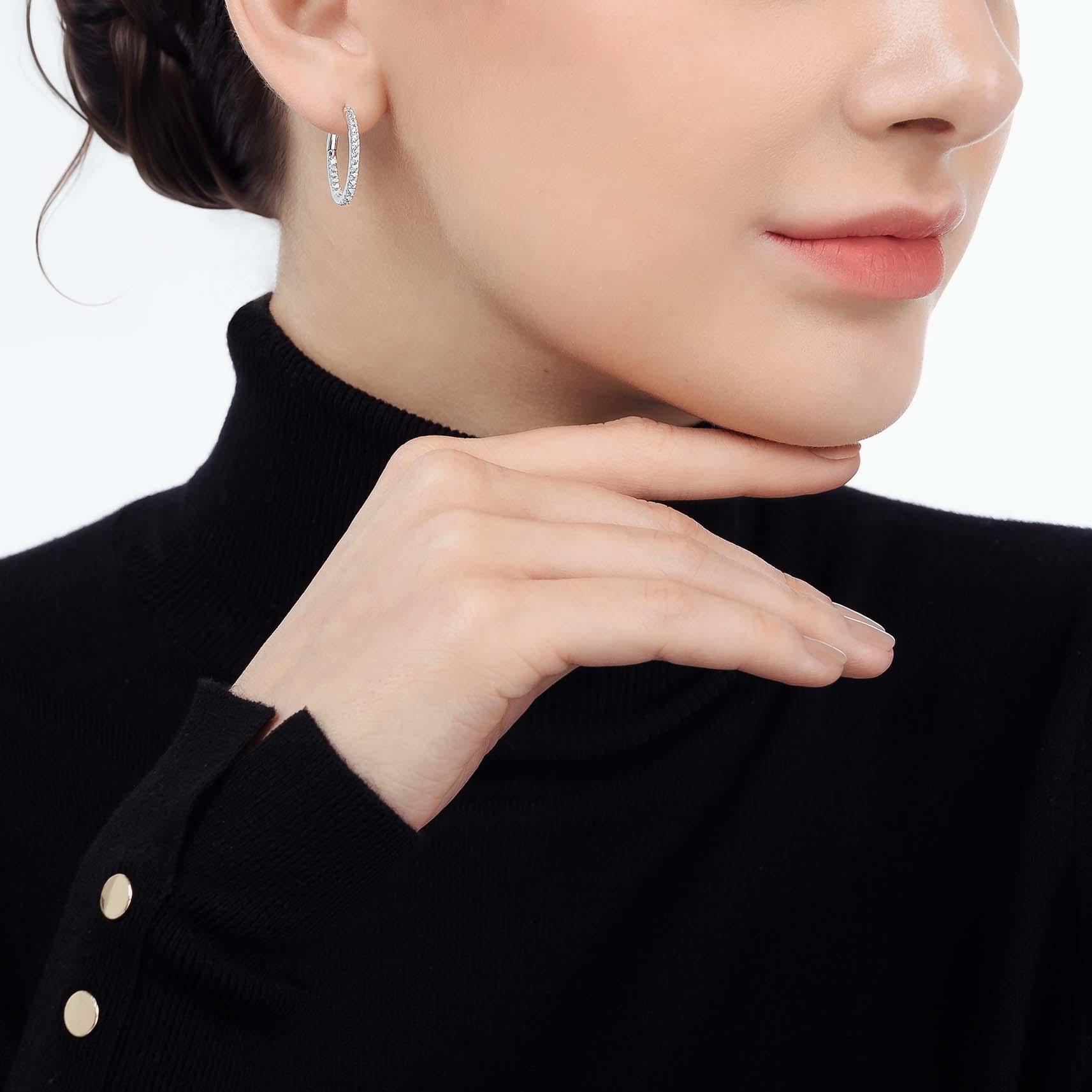 Sarah Hoop Earrings 21mm (Model) - Eclat by Oui