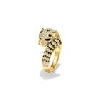 Single Leopard Pave Ring YG (Front) - Éclat by Oui