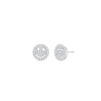 Smiley Face Pave Ear Studs