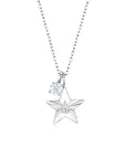 The Star Necklace with 4 Prong Solitaire Pendant WG (4mm) (Apr, Apr) - Eclat by Oui
