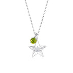 The Star Necklace with 4 Prong Solitaire Pendant WG (4mm) (Apr, Aug) - Eclat by Oui