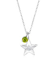 The Star Necklace with 4 Prong Solitaire Pendant WG (4mm) (Apr, Aug) - Eclat by Oui